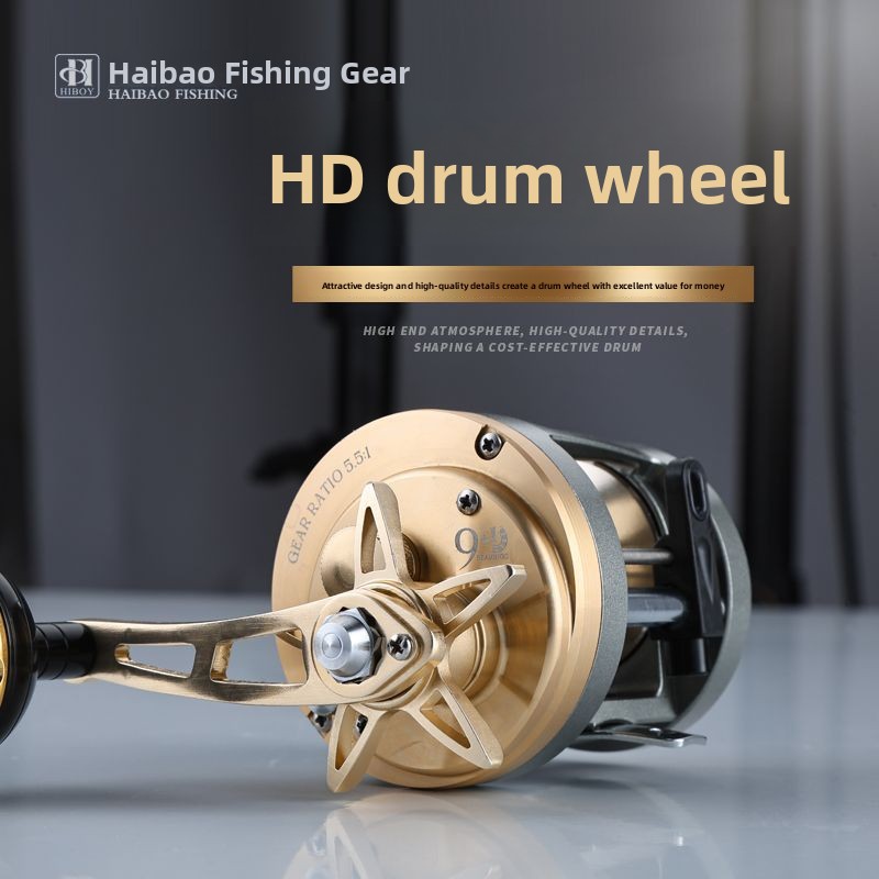 Ice Fishing Line - HD300 รอกตกปลาทะเลแบบสโลว์รีล 10 อัตราทดสูง ระบบเบรกแม่เหล็ก รอกตกปลาแบบแขนเดียว