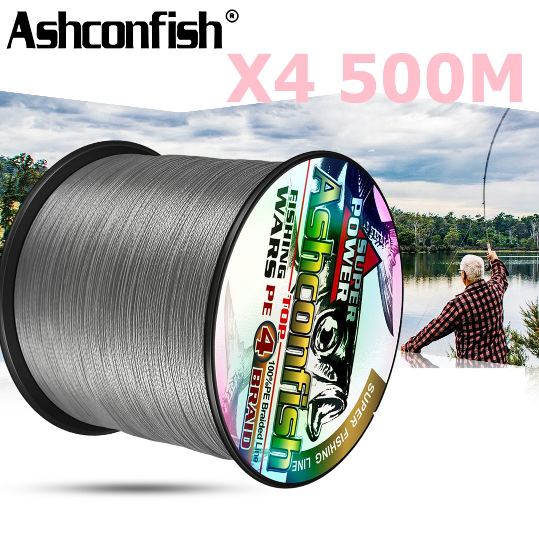 Ice Fishing Line - Ashconfish สายสายถักหลากสี500เมตร4เส้นหลายเส้นเอ็นตกปลาญี่ปุ่น pesca 6-100lb น้ำเค็ม